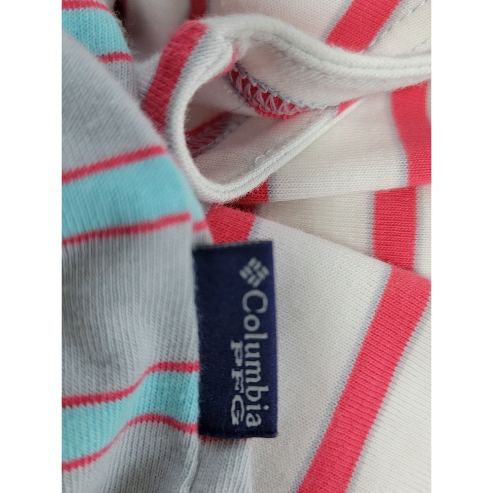 Columbia PFG Striped Tank Dress Womens Medium Pink Teal Grey Casual Mini - Picture 11 of 11